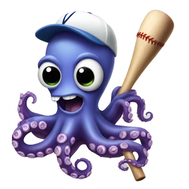 Octopus with a baseball bat sticker