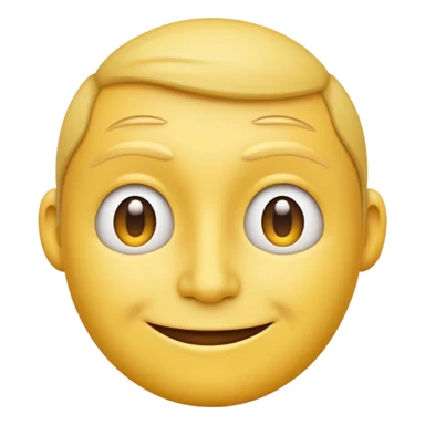 Normal yellow face emoji but head turned to the right while smirking and looking back sticker