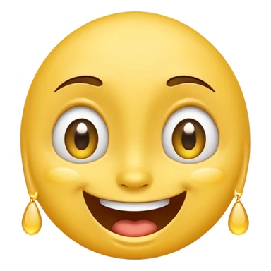 Smile with A joyful face emoji with wide eyes and a big smile, tears of laughter flowing.  sticker