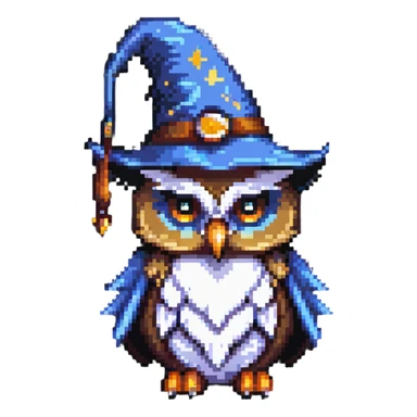 owl with a wizard hat sticker