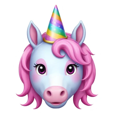 unicorn face cute wearing hat sticker