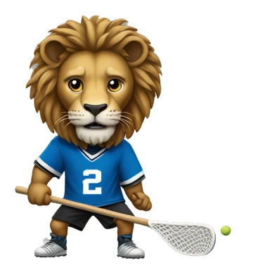 lion playing lacrosse in blackjersey sticker