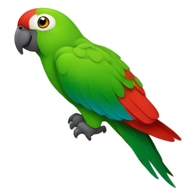 Green Amazonian parrot bird with red and green sticker