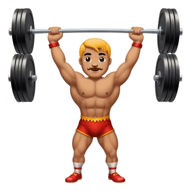 Vintage Circus strong man holding up barbell sticker