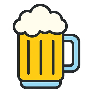 beer mug icon with color outline sticker