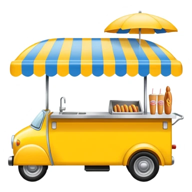 yellow food cart. sticker