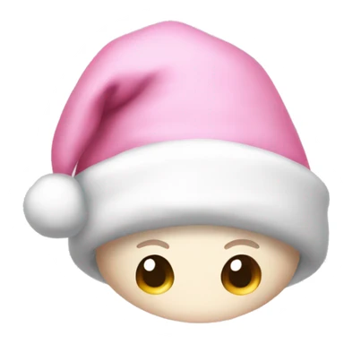aesthetic light pink santa hat sticker