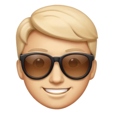 face with sunglasses, confident smile sticker