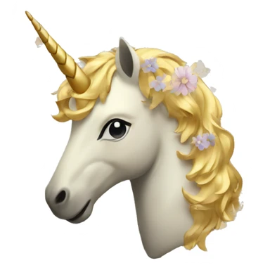 Gold unicorn with floral pattern on it sticker