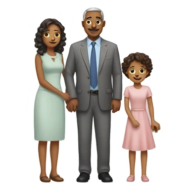 father mother daughter sticker