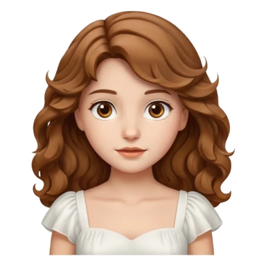 Açık kumral saçları olan, dalgalı kabarık saçlı beyaz tenli kahverengi gözlü bir kız çizer misinn sticker