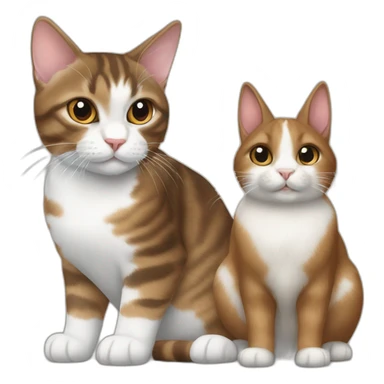 tabby brown and white cat with brown netherland dwarf rabbit sticker