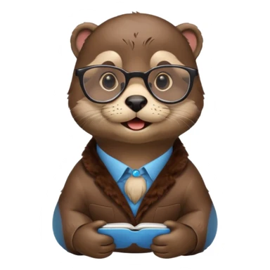 Otter wearing glasses  sticker