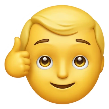 Yellow emoji who points his index finger at his forehead sticker