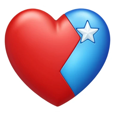 A red heart with a blue star inside sticker