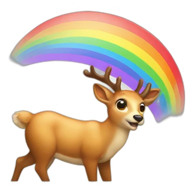 Deer pooping rainbows sticker