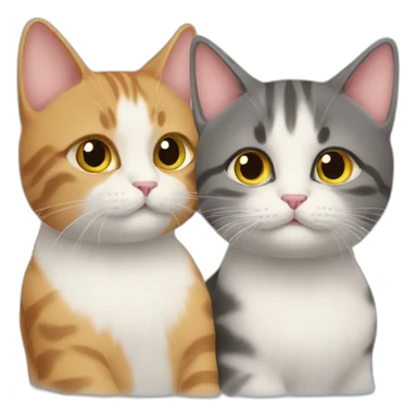 2 cats friends sticker