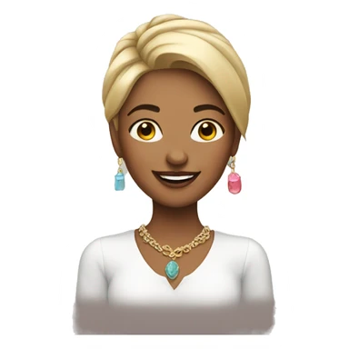 happy female portrait with accessories sticker