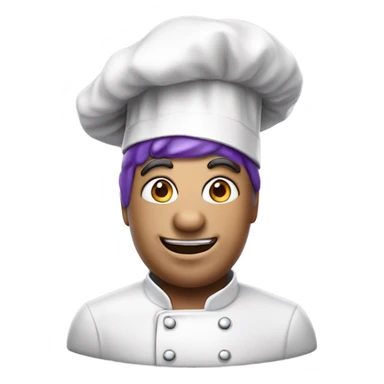 Realistic eggplant wearing chef’s hat sticker