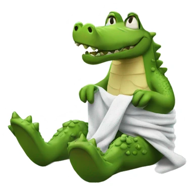 Sad Crocodile with Towel at the Beach  sticker