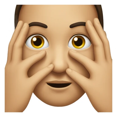 Squinty eyes with pinching hand near face  sticker