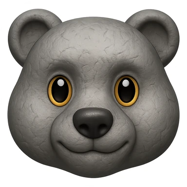 A stone that looks like a bear, emoji style sticker