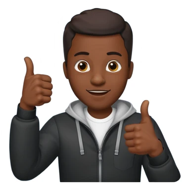 Hyped up hip hop black man with thumbs up sticker