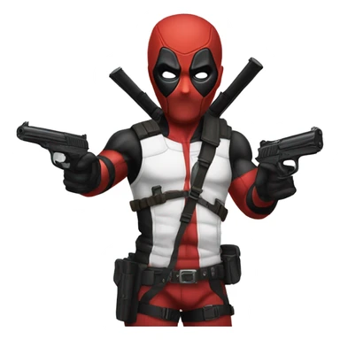 Deedpool with a gun sticker