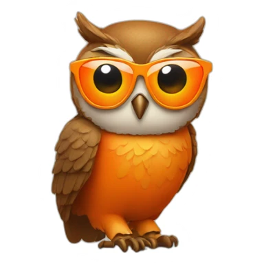 Tech Owl in tech orange sunglasses sticker