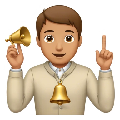 a man rings a bell sticker