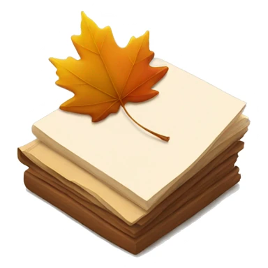 brown stack of letters and autumn leaf sticker