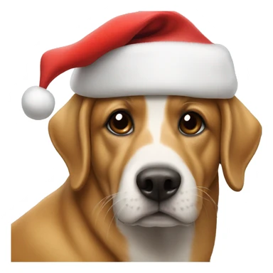 Dog with Santa hat on sticker