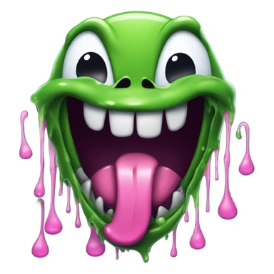 Venom Emoji Face With Pink Tongue Dripping Green Slime sticker