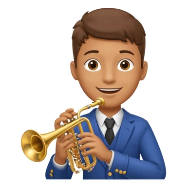 Boy with 4 arms holding a trumpet in one hand and a saxophone in the other with limbs with limbs sticker