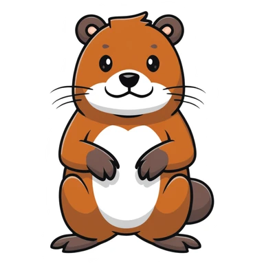 brutal beaver with a black beard sticker