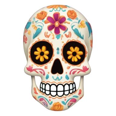 Día de los Muertos happy skull, in the same size as the normal skull emoji sticker