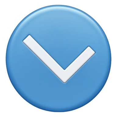 A blue circle with a small white ✅  inside sticker