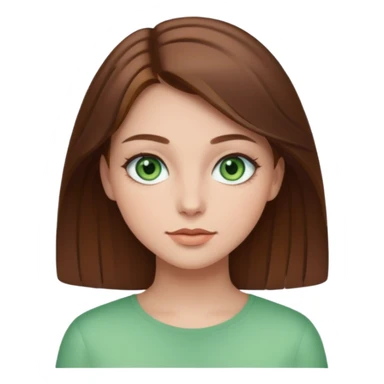 Clean girl whit brown hair and green eyes sticker