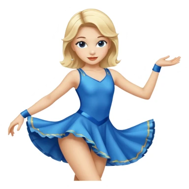 blue jazz style dance costume on girl with blonde hair sticker