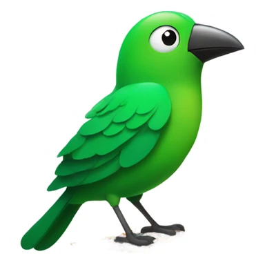 Green bird in confetti sticker