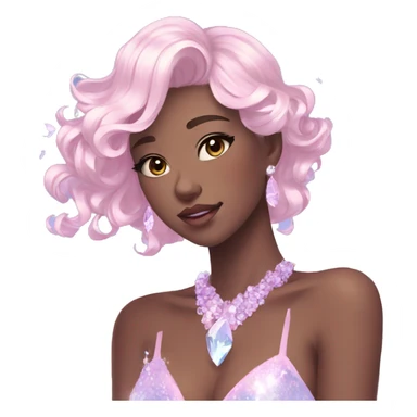Gorgeous Beautiful Anime-Pastel-Lady with crystals aesthetic sticker