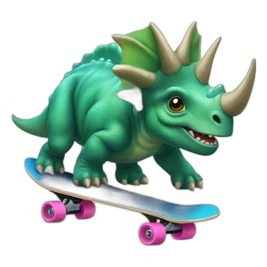 Triceratops qui fait du skate sticker