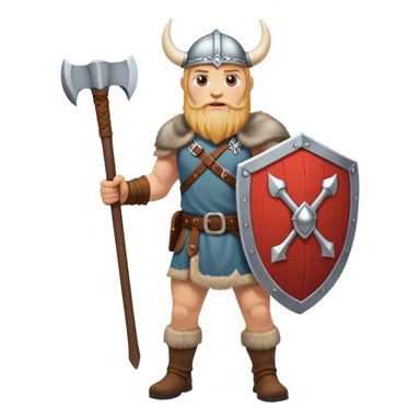 full-length Norwegian Viking with shield and axe sticker