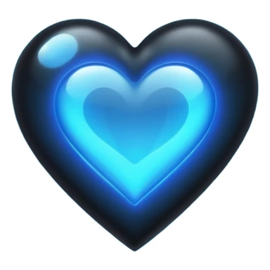 Black heart with blue flars sticker