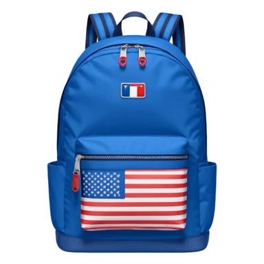 blue backpack with tommyjeans logo like american flag ony at the bottom pocket  sticker