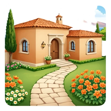 Mediterranean house with garden sticker