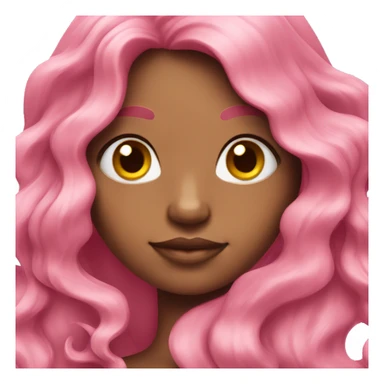 Pink long wavy hair mermaid  sticker