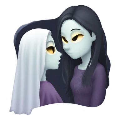 Ghost kissing Mae vampire sticker