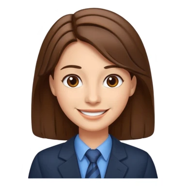 A school principal with medium-length hair. sticker