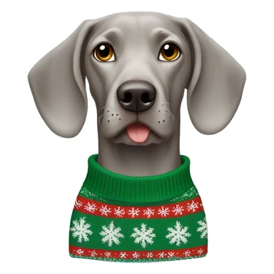 Weimaraner in christmas Sweater  sticker